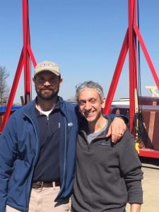 Jason Hughes, co-owner of River Pools (left) with Bill Khamis, co-owner of Thursday Pools