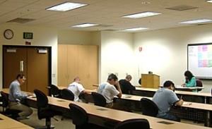 Los Angeles County pool pros take the exam for their technician certification.