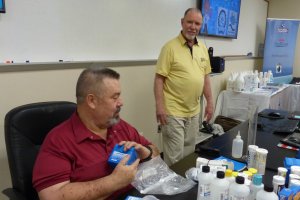 Robert Lowry, right, teaches alongside Greg Garrett for the Pool Chemistry Training Institute.