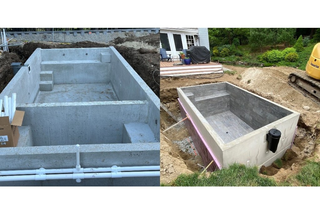 Precast plunge pools by, l-r,  Concrete Pool Concepts and Soake Pools.