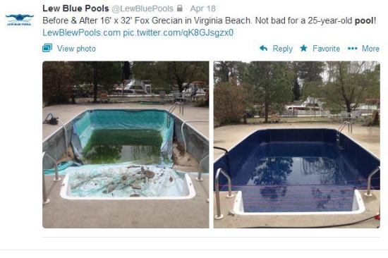 @LewBluePools took the opportunity to show off the before and after shots of a 25-year-old pool redo. But the firm doesn't stop there. The Norfolk, Va.-based company enjoys sharing an array of interesting photos, from crazy plumbing jobs to wiring disasters. Head on over to the feed today and see for yourself what discoveries the team recently has made on the job. #PSNSocialService