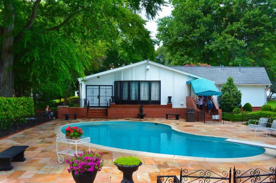 Elvis Week is in full swing at the Graceland mansion where the pool looks exactly as it did when it was built in 1957.