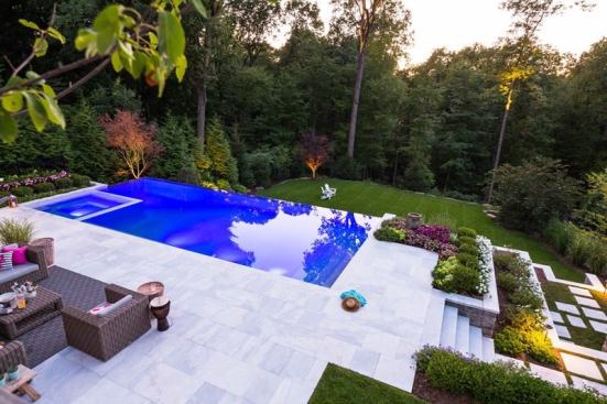 This pool by Thomas Flint Landscape Design & Development in Midland Park, N.J. earned the firm a gold in the category of Specialty Pools: Negative Edge.