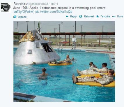 @TheRetronaut takes us back to June 1966 when astronauts from Apollo 1, the first manned mission of the U.S. Apollo manned lunar landing program, trained for their launch set for February 21, 1967. Sadly, it never happened. All three crew members died in a cabin fire during a launch rehearsal test. #PSNSocialService