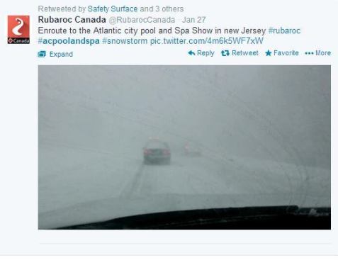 Neither snow nor rain nor heat nor gloom of night stays ... 
@RubarocCanada from attending The Pool & Spa Show powered by the Northeast Spa and Pool Association last month. Glad to see they made it to and from Atlantic City safely. #PSNSocialService