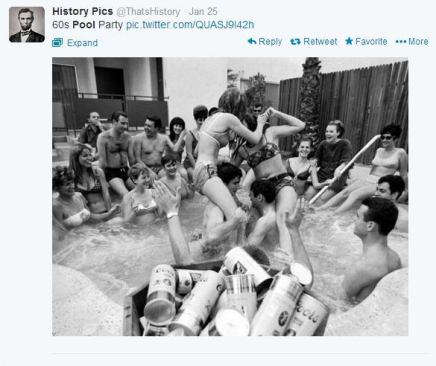 The cleanup from this 1960s hot tub party must have been fun, although probably not as fun as the party itself. Of course, safety should always be at the top of the list. But it looks like Coors and chicken fighting were more important to the folks enjoying their backyard getaway in this picture shared by 
@ThatsHistory. #PSNSocialService