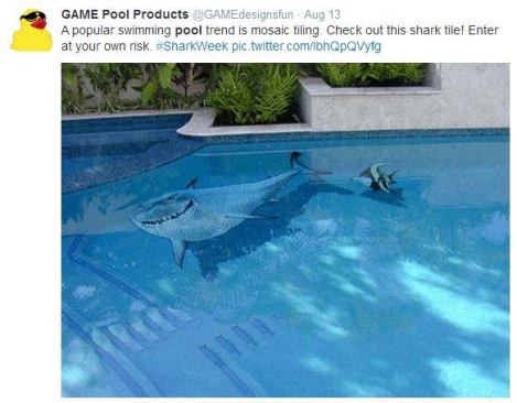 The ever-popular Discovery Channel event, 
#SharkWeek, prompted 
@GAMEdesignsfun to tweet out this Finding Nemo tile design.