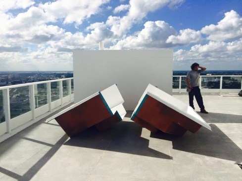 This spa was manufactured as two pieces in order to fit in the service elevator of a Miami high rise.